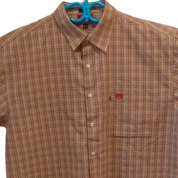 Ecko tan plaid button down shirt XXL - Picture 2 of 8
